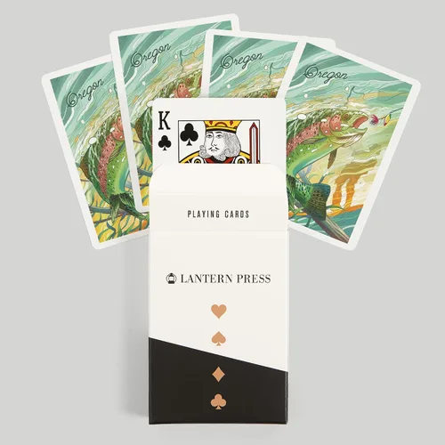 Miniatura 6 de Lantern Press Oregon, Fishing, Underwater Trout, 52 Playing Cards for Adults, Poker Size Card Deck
