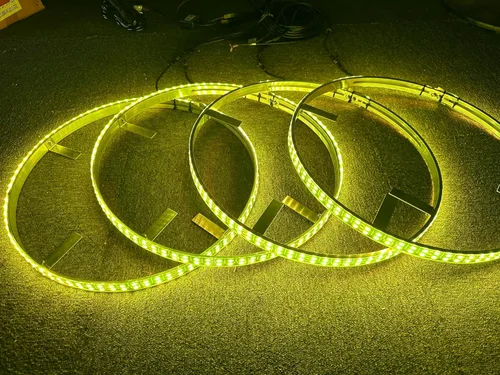 Miniatura 7 de Luz de anillo de rueda LED de doble fila de 17.5 pulgadas, 672 leds con señal de giro, bloqueo, freno, función de marcha atrás Bluetooth APP/Control