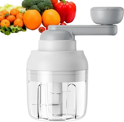 Miniatura 6 de Procesador de alimentos manual multifuncional, picador de verduras, picador de cebollas con mango manual con recipiente transparente, picador