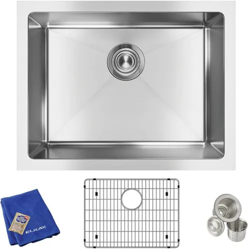 Miniatura 22 de Elkay EFRU311610T Crosstown - Fregadero de cocina de acero inoxidable de 32 1/2" bajo montaje, cuenca única - Acero inoxidable