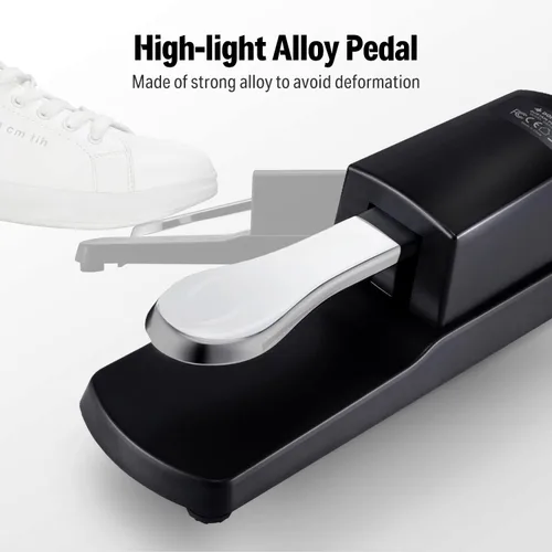 Miniatura 4 de Donner DSP-001 Pedal de sostenimiento para teclado, pedal de piano universal con interruptor de polaridad para piano digital/teclado de Negro