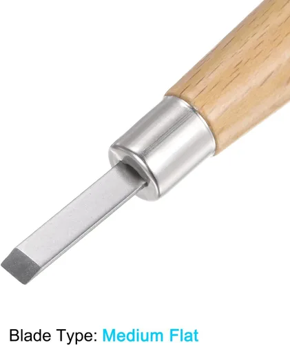 Miniatura 3 de uxcell Cuchillo de tallado de madera, cinceles, 0.205 in 50# acero al carbono medio plano esculpir Graver para bricolaje, manualidades, escultura