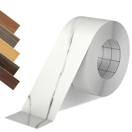 Miniatura 20 de Bandas de borde de PVC negro, rollo de 1 1/2 "x 10 pies - Borde flexible pre-pegado