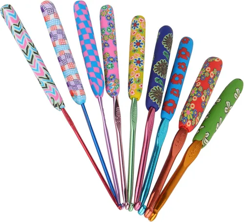 Coopay Ganchos de ganchillo cálidos para abuela, agujas de ganchillo de agarre suave de aluminio para ganchillo, gancho de tejer para manualidades