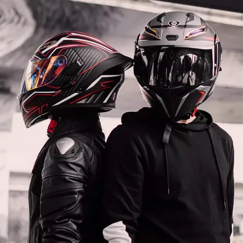 Miniatura 7 de Cascos de motocicleta modulares con Bluetooth de doble visera, aprobados por DOT FMVSS 218, casco de motocicleta abatible de cara completa