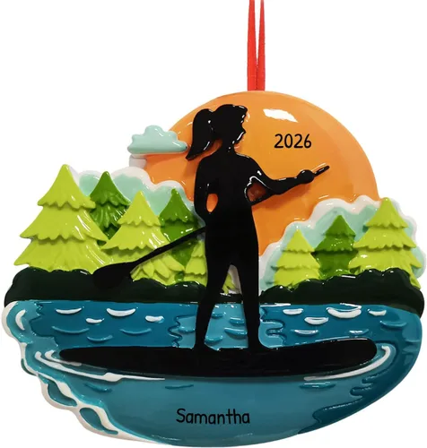 Adornos de Navidad personalizados para la playa 2025 – Tabla de remo, adorno de Navidad para niña de playa, tabla de surf, tabla de remo, regalos de