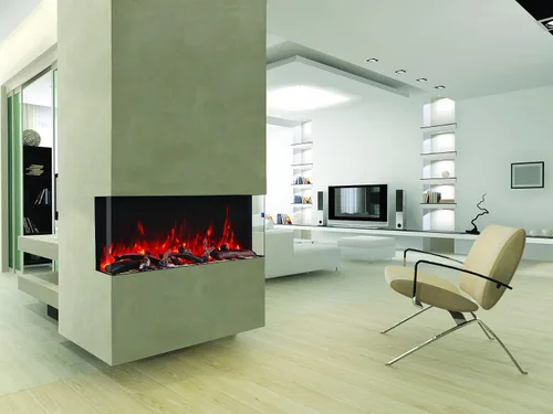 Miniatura 6 de 60-TRU-View-XL XT - Chimenea eléctrica de 3 caras de 60 pulgadas, calentador de chimenea de vidrio de 3 lados con control remoto y temporizador de 8