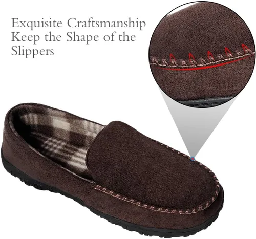 Miniatura 2 de shoeslocker Pantuflas para hombre de microgamuza mocasín con espuma viscoelástica zapatos para casa