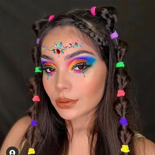 Miniatura 2 de Juego de 6 gemas de cara de sirena, autoadhesivas, calcomanías de gemas para festivales, ojos, cuerpo, cara, accesorios de festival de cristal