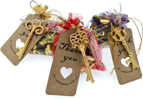 Miniatura 6 de ALIMITOPIA 50 piezas de abrebotellas con llave de esqueleto, despedida de soltera, boda, fiesta, recuerdo, regalo con etiqueta de acompañante y Tono