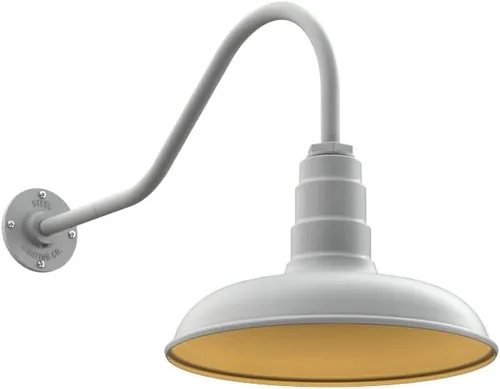 Miniatura 26 de Steel Lighting Co. Topanga - Luz de granero Montaje en pared al aire libre Domo de 14 pulgadas Cuello de cisne de 11 pulgadas Luz de garaje