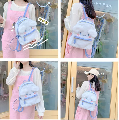 Miniatura 6 de Lindas mini mochilas de felpa para niñas y mujeres blanco-1 Mochilas Daypack
