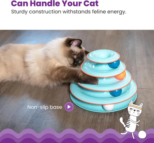 Miniatura 4 de Petstages - Juguete interactivo para gatos Chase Meowtain de 4 niveles