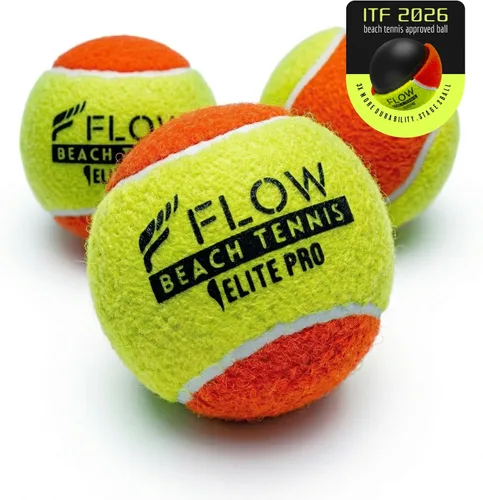 Miniatura 4 de Flow - Pelotas de playa para tenis, aprobadas por la ITF, paquete de 3, pelotas de arena de baja compresión