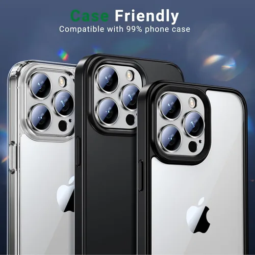 Miniatura 6 de BAZO Protector de lente de cámara para iPhone 16 Pro Max/iPhone 16 Pro de vidrio templado, [protección contra caídas], cubierta de cámara 9H, anillo