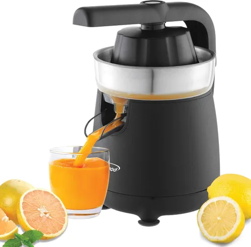 Miniatura 9 de Brentwood Potente exprimidor eléctrico de cítricos, naranja, limón, lima y pomelo, palanca ergonómica, 2 conos, piezas aptas para lavavajillas Negro