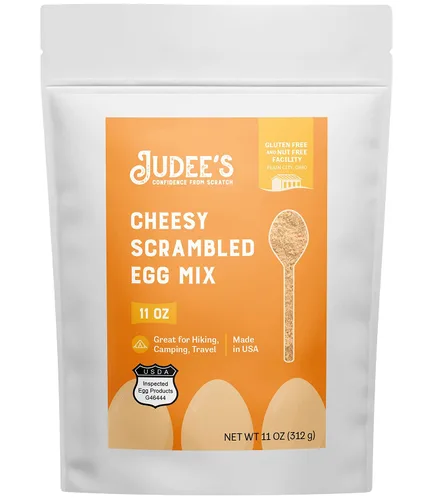 Judee's - Mezcla de huevos revueltos con queso de 11 onzas, sin OMG, sin gluten y sin frutos secos, tu básico favorito de desayuno hecho con queso -