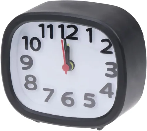 VICASKY Reloj despertador de escritorio pequeño cuadrado simple con manecillas de hora para habitaciones de niño y niña, decoración del hogar,