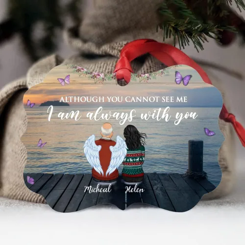 Miniatura 3 de Gossby Adorno conmemorativo de Navidad personalizado – Pérdida de padre estoy siempre contigo (padre, hija) personalizado para decoración de árbol