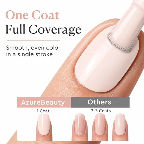 Miniatura 4 de AZUREBEAUTY Juego de esmaltes de uñas de gel Purera de 6 colores de 0.5 fl oz, sin HEMA, botellas del mismo color, kit de esmalte de gel UV LED