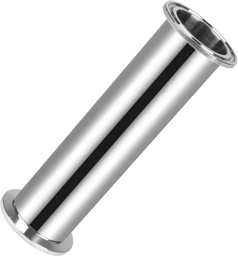 Miniatura 16 de Tubo de Abrazadera Triple 2 Pulgadas OD Bobina Sanitaria Longitud 6 Pulgadas Extremo de Abrazadera OD 50.5mm Tubo Redondo Liso de Acero Inoxidable