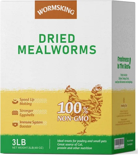 Miniatura 7 de WORMSKING Gusanos secos de harina de 2 libras para aves de corral, aves silvestres, sabrosa comida para pájaros