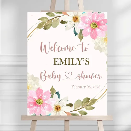 Miniatura 7 de Welcome Baby Girl Baby Shower Sign, Personalized Baby Shower Welcome Sign Board, Custom Baby Shower Yard Sign, Baby Shower Party Decoration Sign for