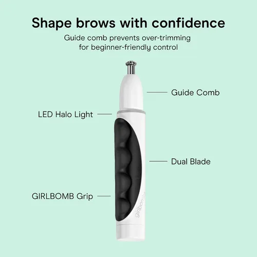 Miniatura 4 de Conair GIRLBOMB Recortador de Pelo de Nariz para Mujeres, Eliminación de Vello Facial para Mujeres Funciona con Pilas, Hoja Biselada 360°