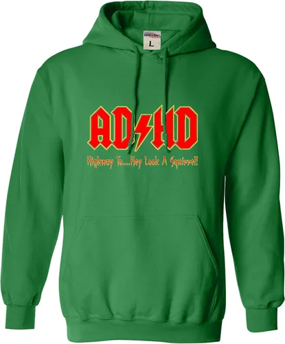 Miniatura 60 de Go All Out Sudadera con capucha para hombre y mujer con texto en inglés "Highway To Hey Look A Squirrel
