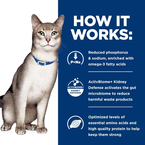 Miniatura 10 de Hill's Prescription Diet k/d Kidney Care with Chicken Wet Cat Food, dieta veterinaria, latas de 5.5 onzas, paquete de 24
