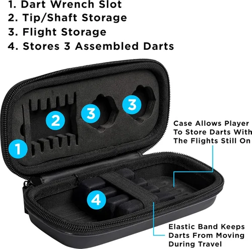 Miniatura 7 de Viper Astro - Juego de dardos de punta suave de 80% tungsteno con estuche anillos azules