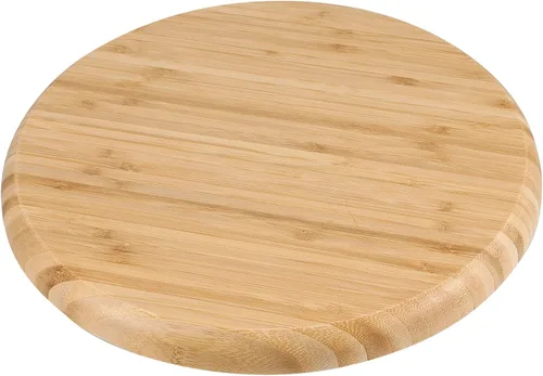 Miniatura 7 de JOIKIT Paquete de 3 Bandejas Redondas de Bambú de 8 Pulgadas, Platos Redondos de Madera Finamente Pulida, Bandeja de Servir de Bambú para Sostener