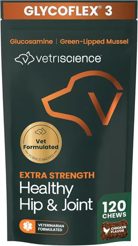 Masticables Glyco-flex III para perros de Vetri-Science Laboratories, tamaño bocado, 120 unidades, 120