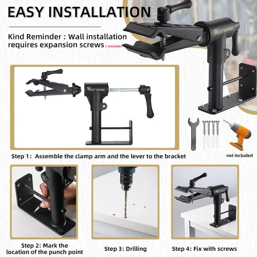 Miniatura 4 de West Biking Soporte para bicicleta (máximo 88 libras) para mantenimiento con abrazadera ajustable, soporte de reparación de bicicletas para un fácil
