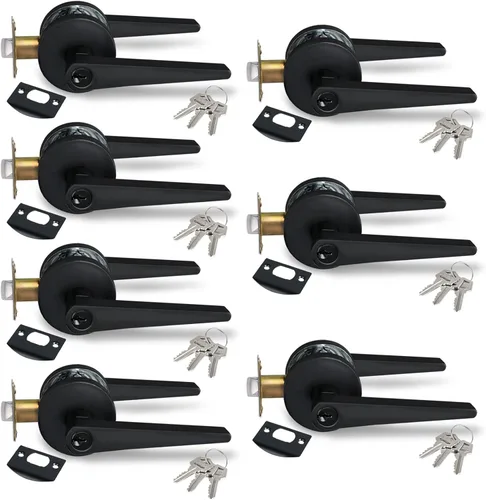 Miniatura 19 de MD8820-DB-BK-1P - Manija de puerta de privacidad sólida para dormitorio y baño, acabado negro mate