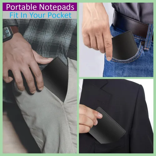 Miniatura 6 de Juego de 13 soportes para bloc de notas, incluye soporte de cuero para bloc de notas, 10 paquetes de 8.5×13 cm de bloc de notas pequeño, 30 hojas