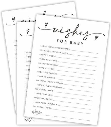 Miniatura 8 de Juego de cartas minimalistas para baby shower, consejos para nuevos padres, fiesta de revelación de género, juego de 30 -A01