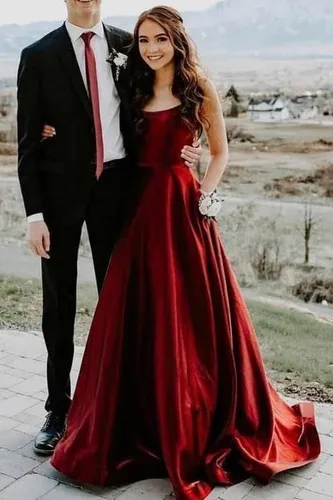 Miniatura 2 de Vestidos de baile de satén para mujer, vestido largo de baile con abertura, espalda descubierta, tirantes delgados, cuello halter, vestido formal