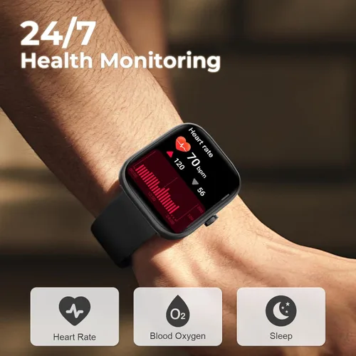 Miniatura 4 de MFVLP Reloj inteligente para hombres y mujeres con llamadas Bluetooth, pantalla táctil HD de 1.83 pulgadas, rastreador de actividad física, más