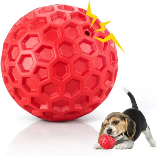 Miniatura 10 de DISSKNIC Pelotas chirriantes indestructibles para perros, juguetes interactivos para perros masticadores agresivos, razas grandes para aliviar