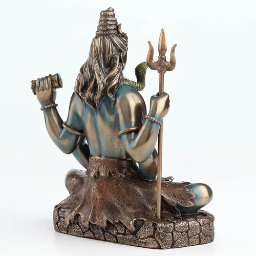 Miniatura 6 de Veronese Design Lord Shiva in Lotus Pose Hindu God Destroyer of Evil - Estatua de resina de 6.2 pulgadas de alto, acabado en bronce