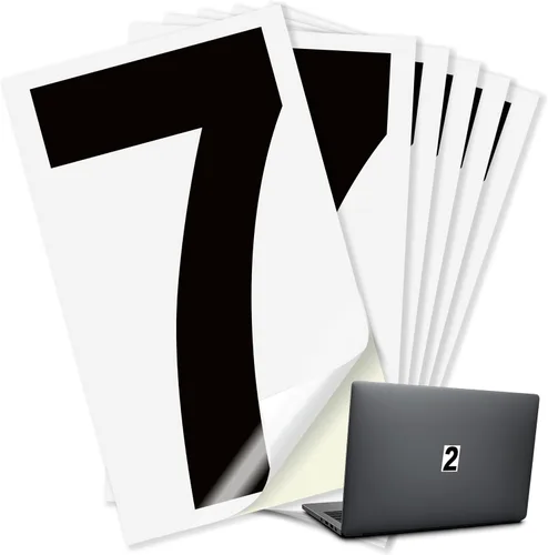 Miniatura 35 de iSYFIX Calcomanías de vinilo negro número 0 (Zero) – Paquete de 6 calcomanías de 1.5 pulgadas – Calcomanías de alta calidad, fondo reflectante