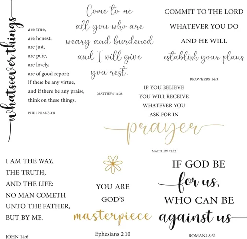 Miniatura 8 de BBTO Calcomanías de pared con versículo bíblico, con cita inspiradora, calcomanías religiosas y motivacionales de las Escrituras, calcomanías