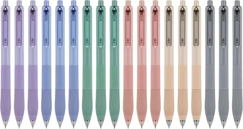 Miniatura 9 de Linbsunne Bolígrafos de gel de tinta color negro para oficina, de punta fina de 0.5 mm, de trabajo retráctil de escritura suave (12 unidades)