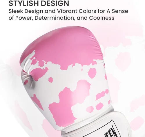 Miniatura 5 de FINGER TEN Guantes de boxeo para mujeres, para entrenamiento de boxeo profesional, saco pesado, artes marciales mixtas, sparring, kickboxing