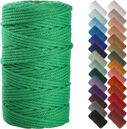Miniatura 101 de NOANTA - Cuerda de macramé color beige natural, 1/8 pulgadas (3 mm) x 109 yardas (100 metros), cuerda de algodón colorido para colgar en la pared