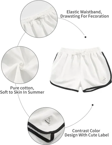 Miniatura 27 de Rolanko Pantalones cortos activos de delfín para niñas, paquete de 3 unidades, ciclismo, correr, verano, playa, atletismo, deportes, 4-14 años