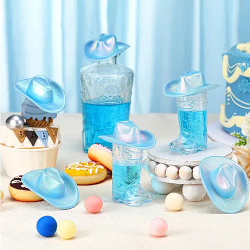 Miniatura 4 de Vesici 20 vasos de tiro para botas de vaquero, gafas de tiro de vaquera occidental, sombreros, suministros de fiesta temática de vaquera espacial