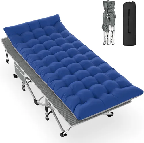 Miniatura 16 de Slendor Cuna de Camping, Cunas de Camping Plegables para Adultos, Cuna de Dormir Portátil con Bolsa de Transporte, Oxford de Doble Capa 1200D, Cama