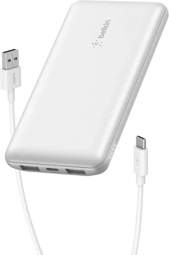 Miniatura 14 de Belkin Cargador portátil, banco de energía USB C de 10000 mAh con 2 puertos USB-A, 15 W con cable tipo C a tipo A - iPhone 17, Air, Pro, Pro Max